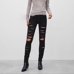 Rag & Bone Thrasher Black Distressed Jeans
